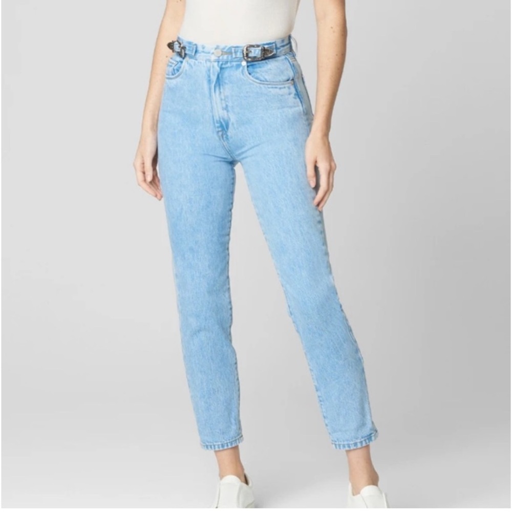 Blank NYC BLEECKER high rise buckle accent jeans